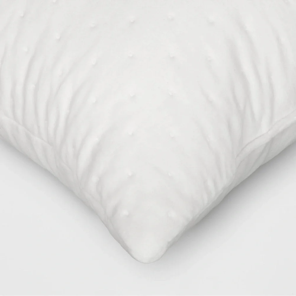 Threshold Bundle of 2 Quilted White Velvet Square Throw Pillows
